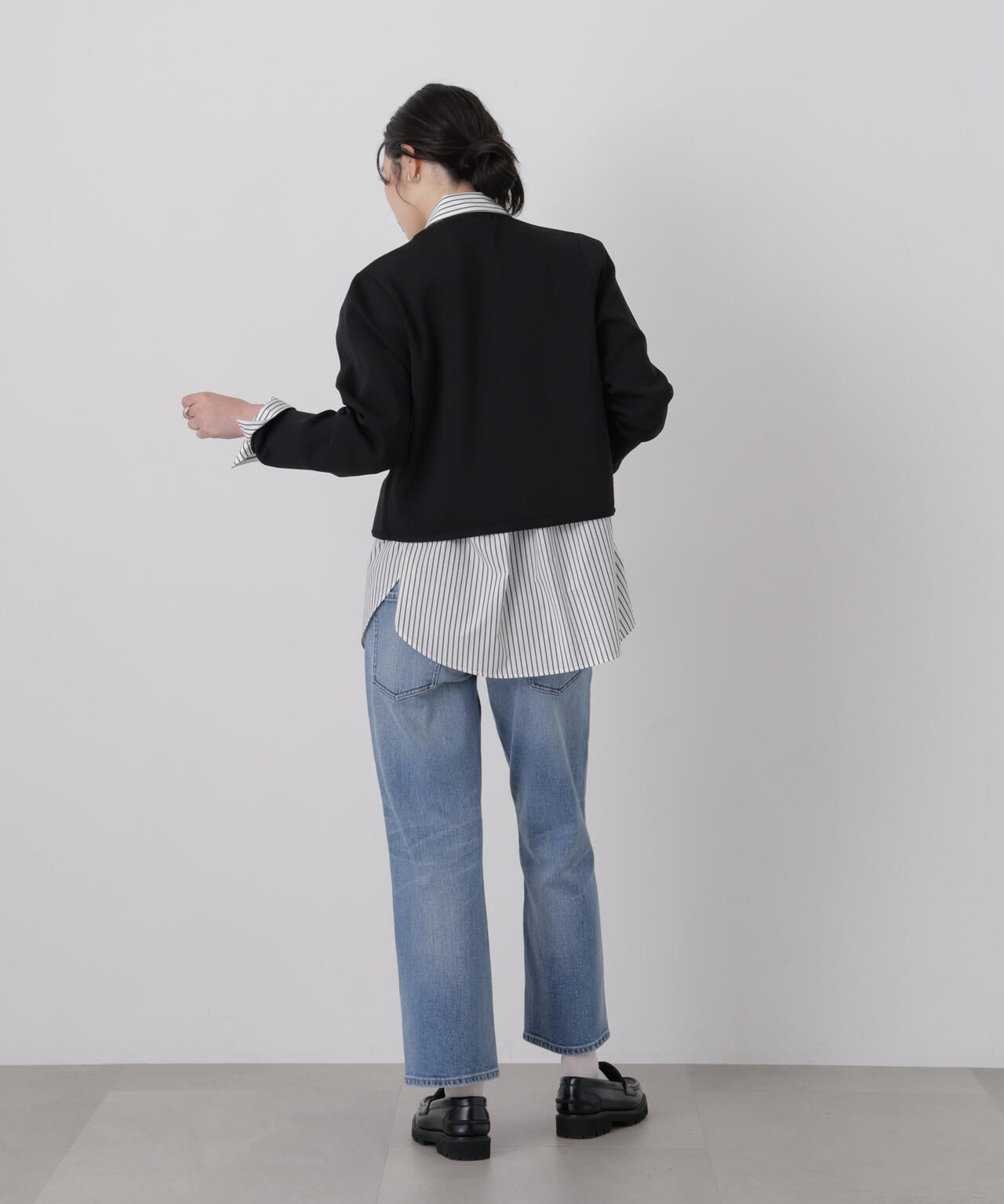 ゴールドボタンニットジャケット(セットアップ可)