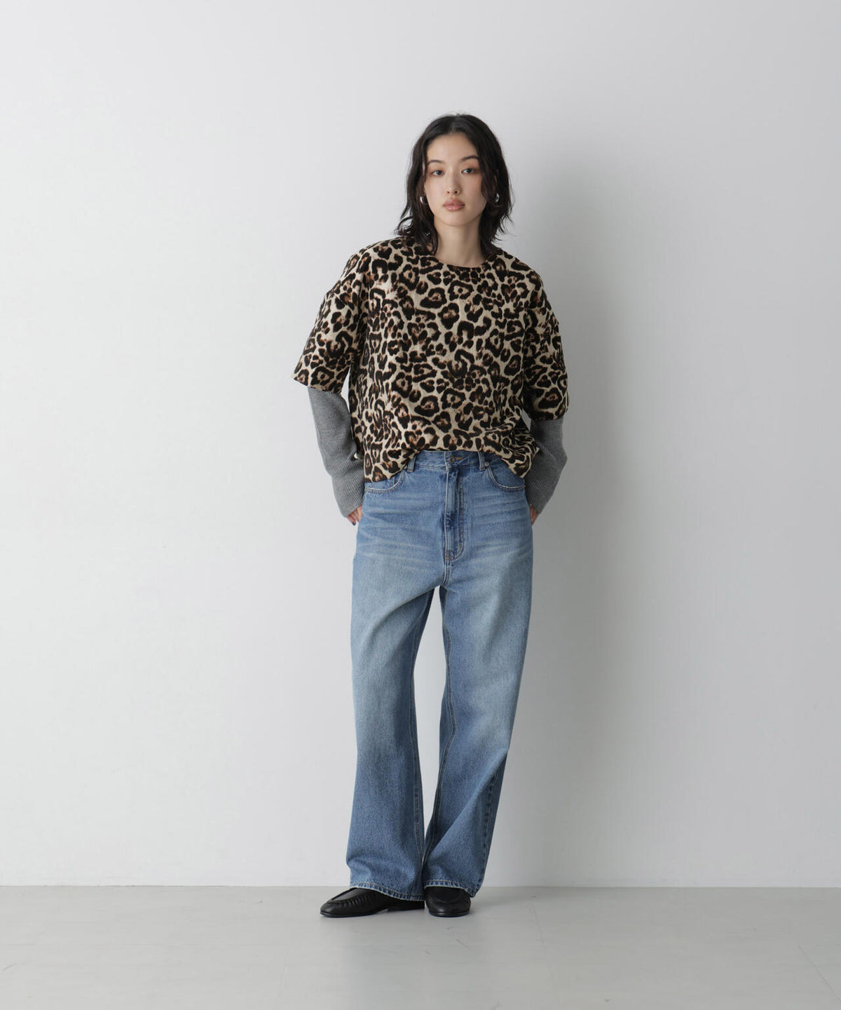 「STEVELOUR」レイヤード風ジャガードトップス