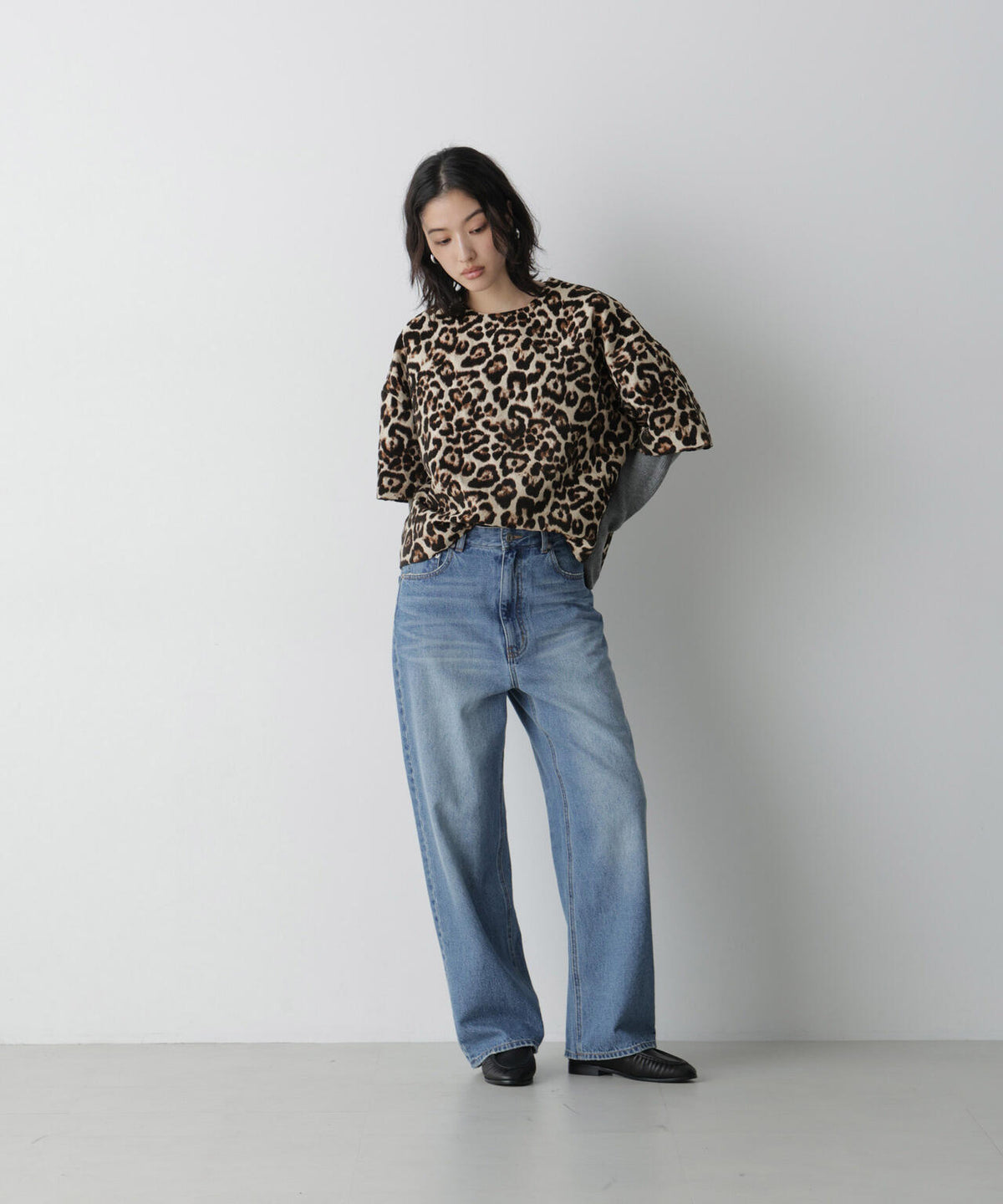 「STEVELOUR」レイヤード風ジャガードトップス