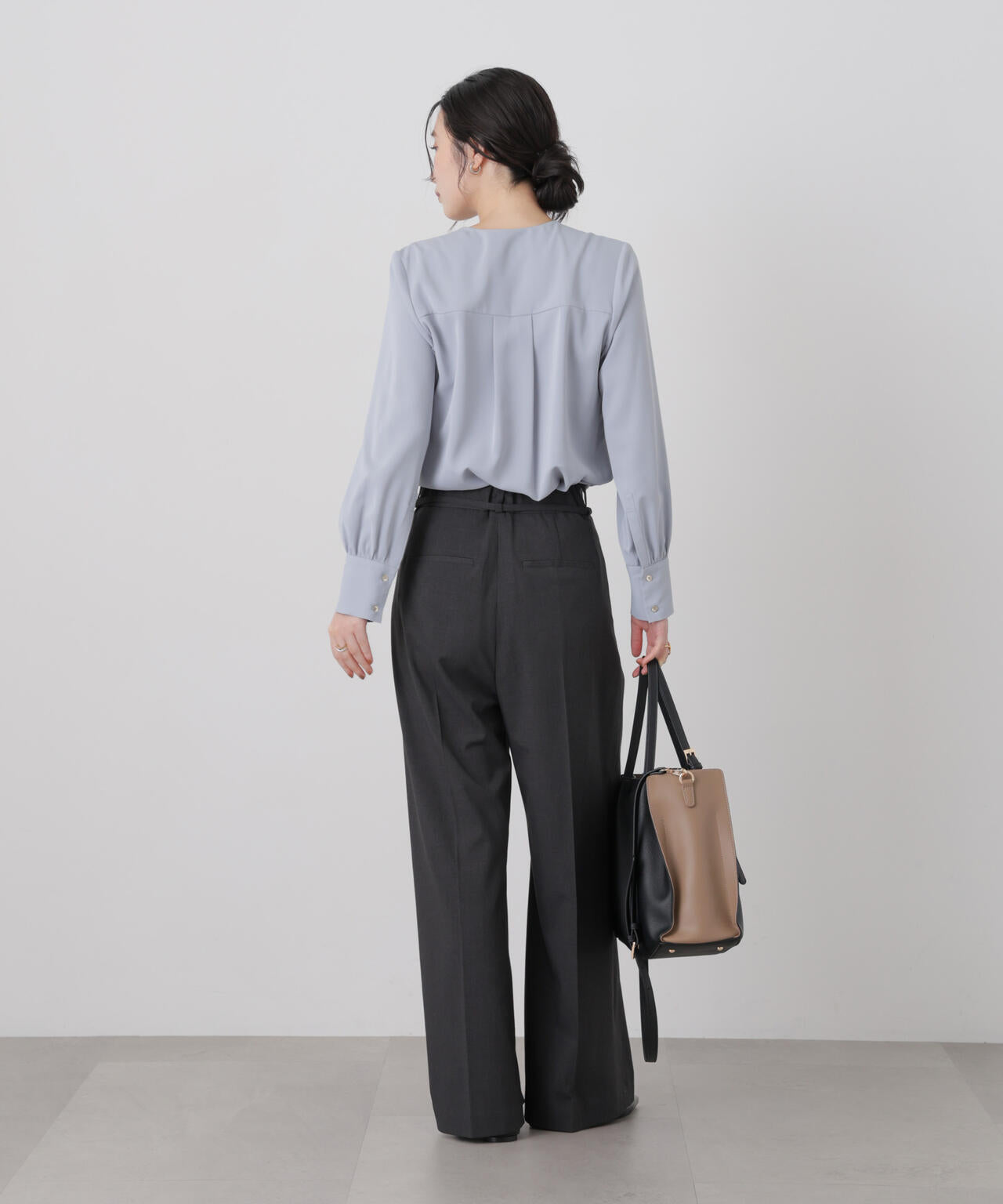 ドライウェザーストレッチベルト付き2タックワイドパンツ(セットアップ可)