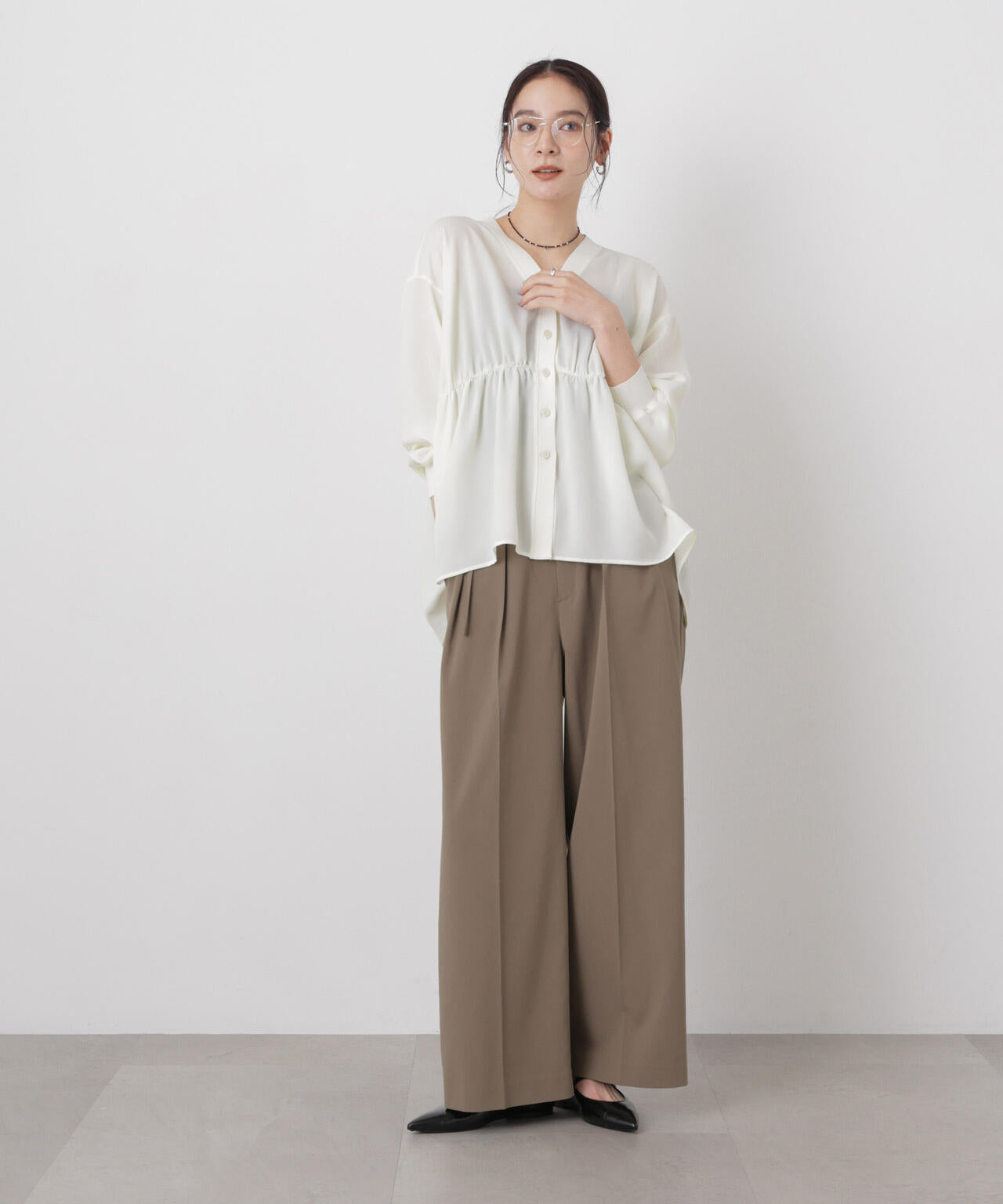 ドライウェザーストレッチベルト付き2タックワイドパンツ(セットアップ可)
