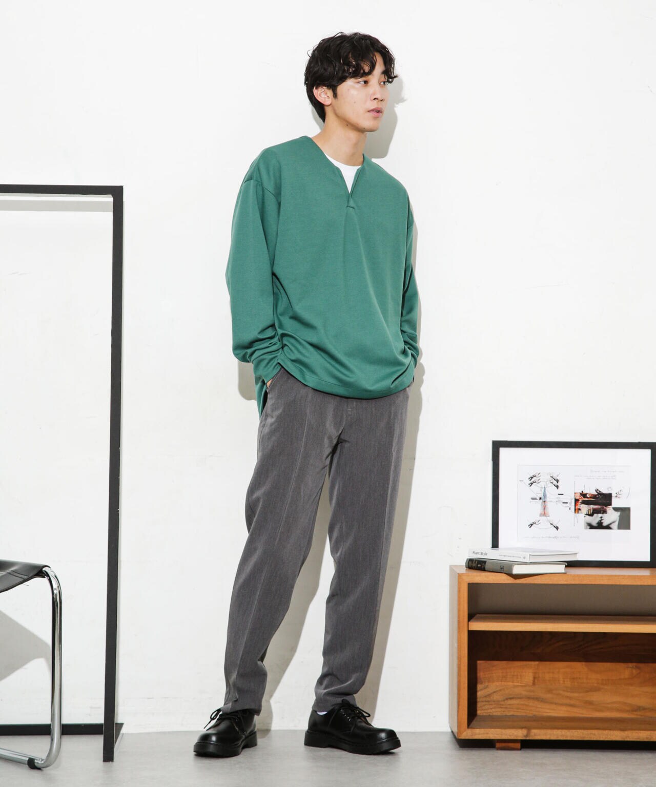 ★希少 XLサイズ★ PT01 スラックス Resort スリムフィット 緑 green label relaxing スラックス エブリット TCPUオックス