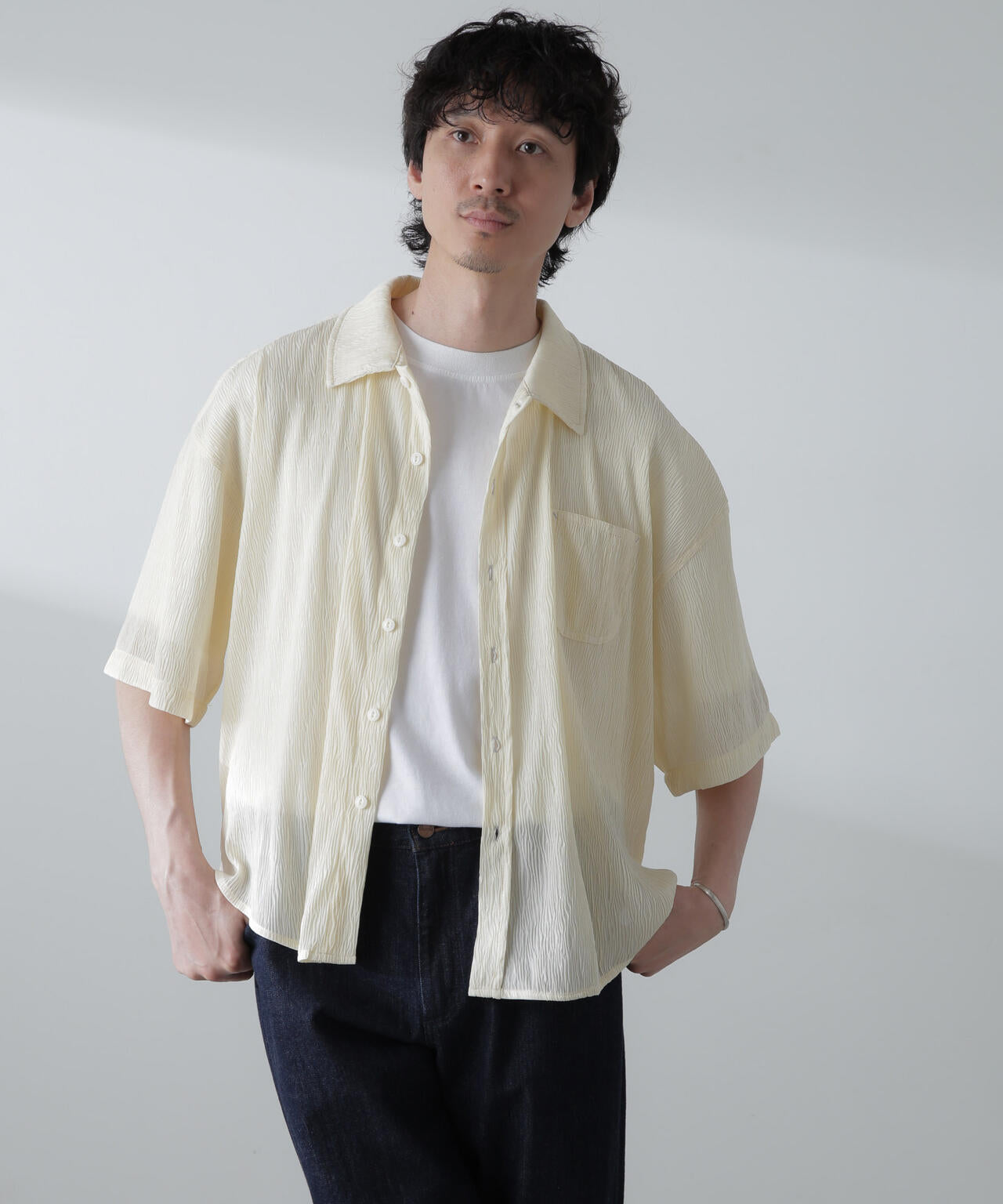 NORMANBROS別注スラッシュポケット楊柳シャツ 半袖 | NANO universe