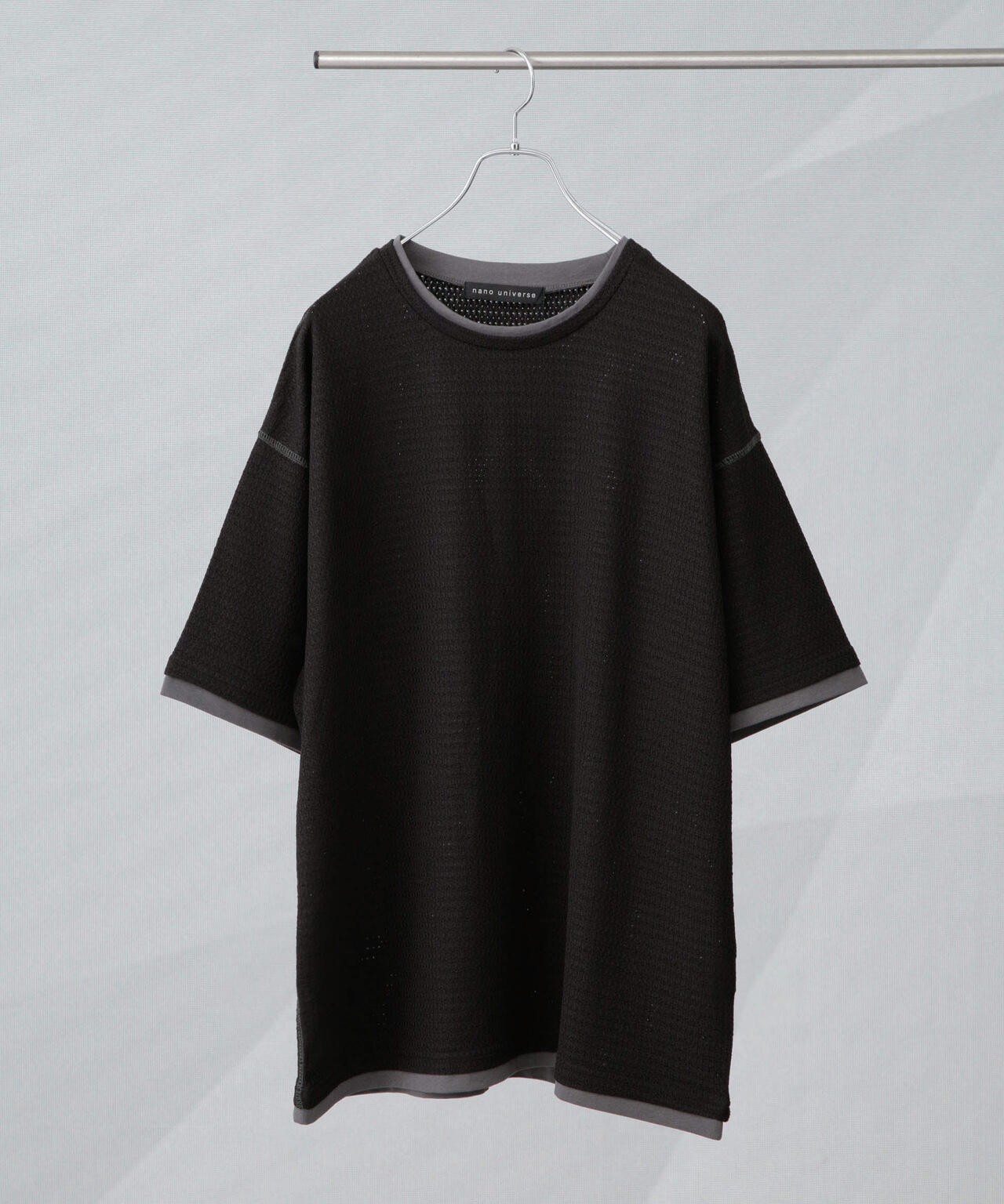 カラーステッチジャガードTシャツ 半袖