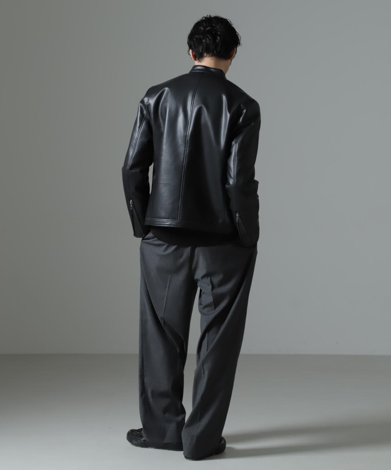 ナノ・ユニバース フェイクレザー シングルライダースジャケット XL フェイクレザーシングルライダースジャケット | NANO universe（ナノ