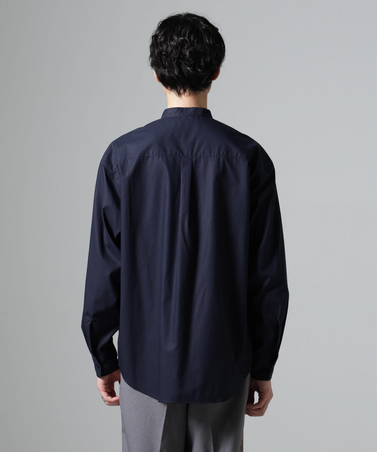 WEB限定/テンセルコットン比翼バンドカラーシャツ | NANO