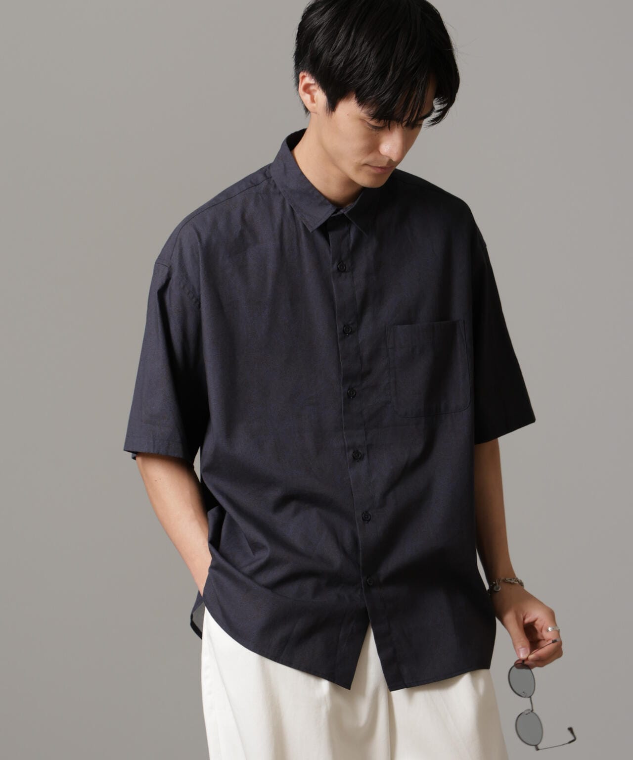 ペイズリーリラックスシャツ 半袖 | NANO universe（ナノ・ユニバース