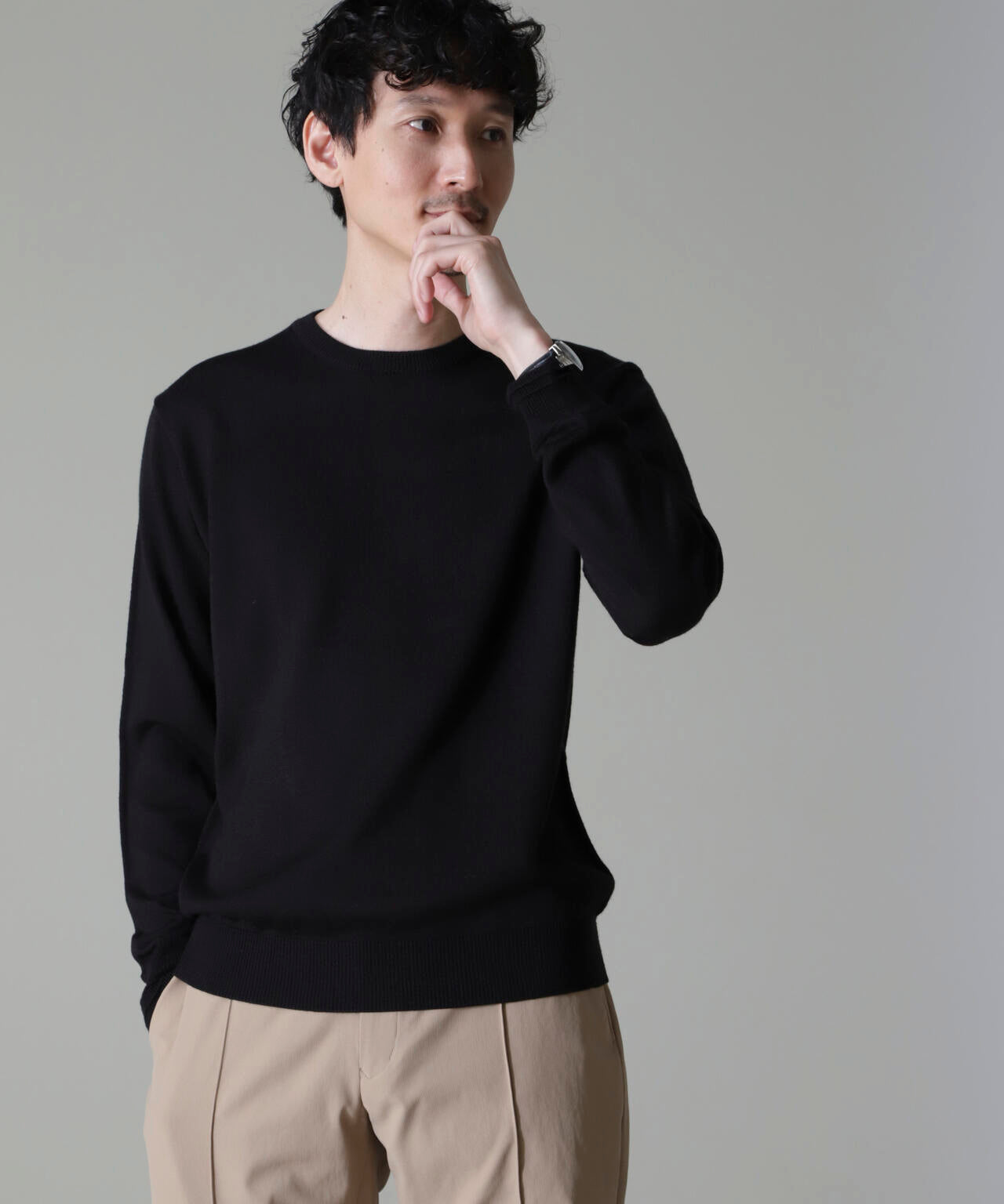 タスマニアミックスクルーネックニット | NANO universe（ナノ