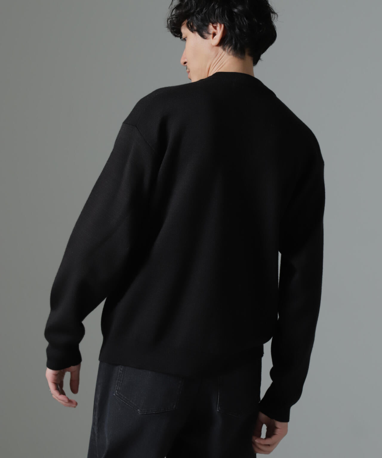 タスマニアミックス ミラノリブリラックスモックネックニット