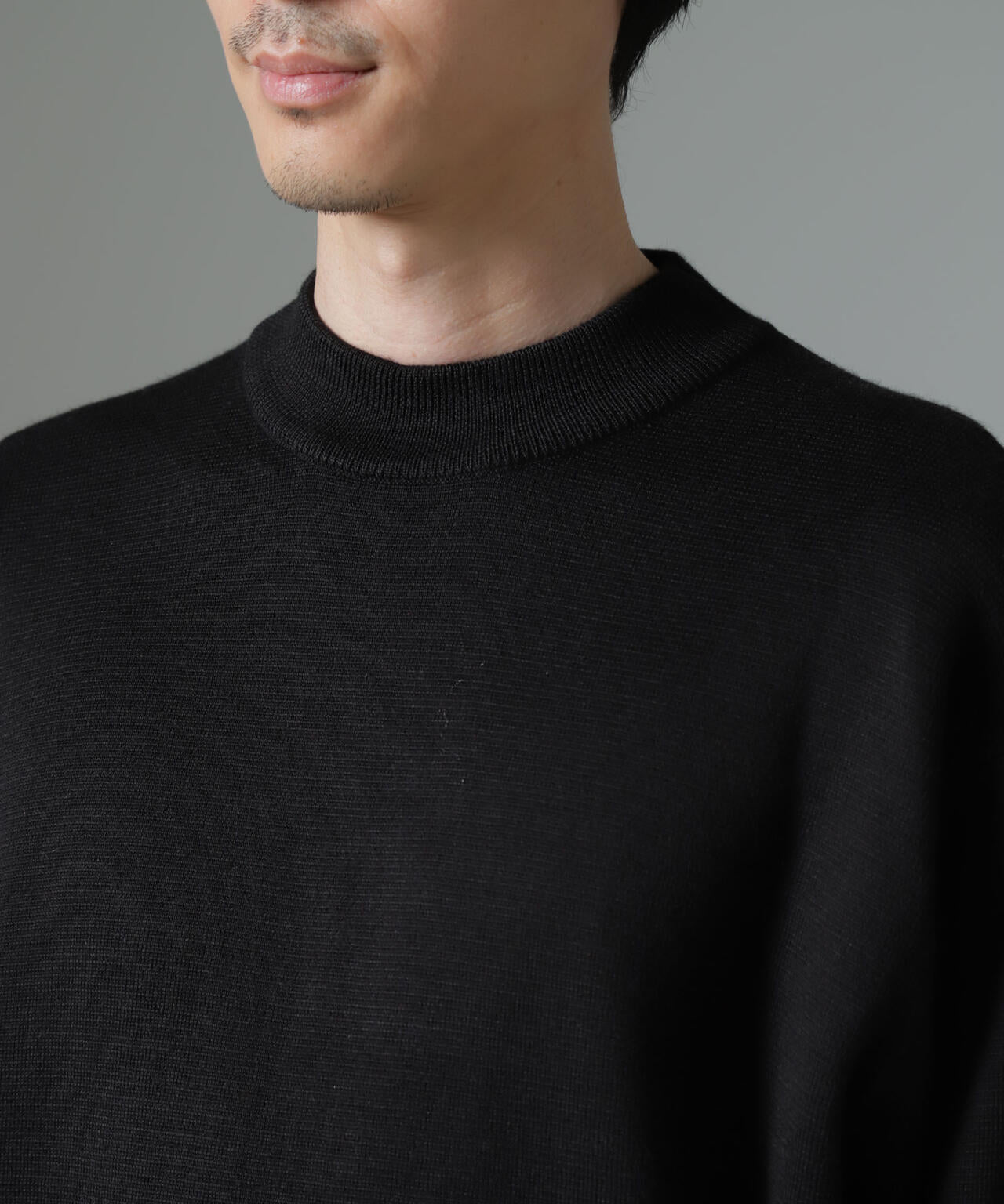 タスマニアミックス ミラノリブリラックスモックネックニット