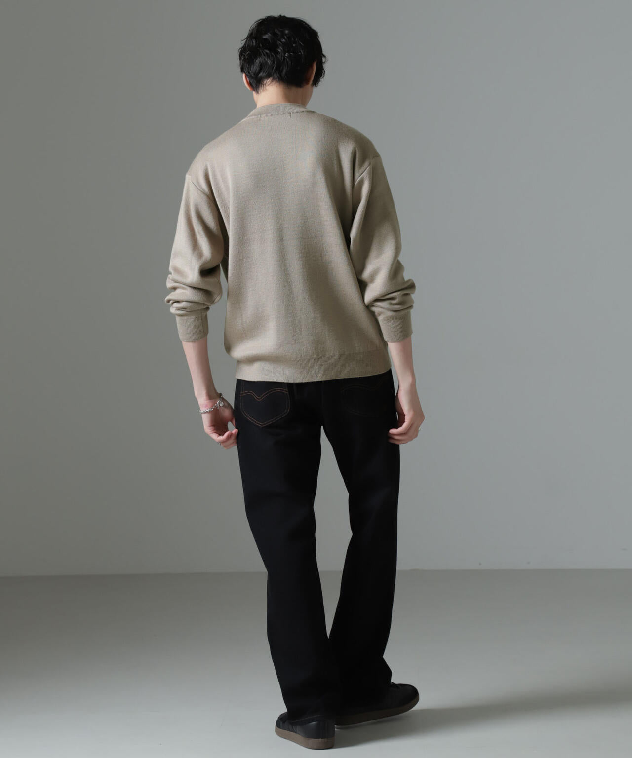 タスマニアミックス ミラノリブリラックスモックネックニット