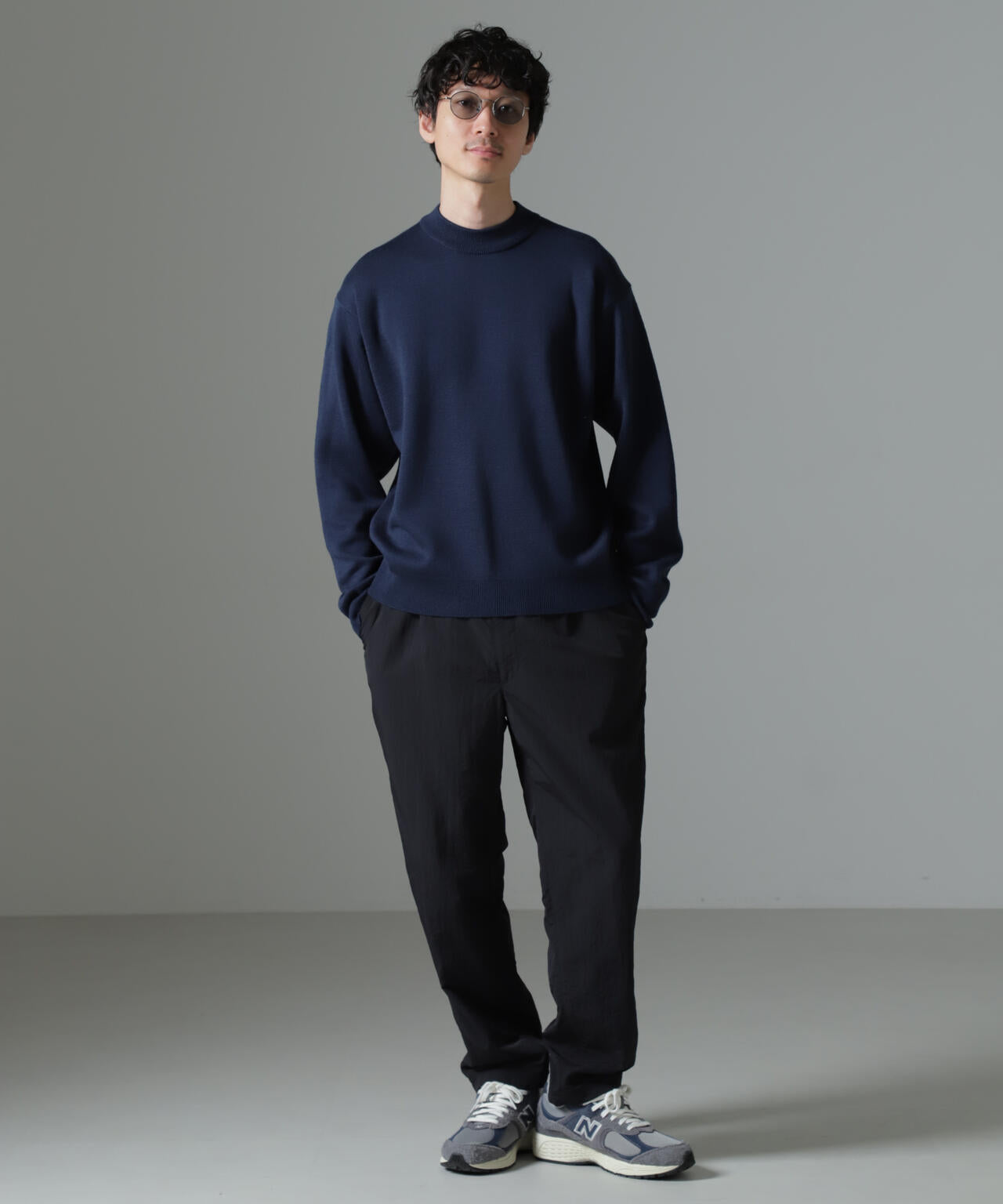 タスマニアミックス ミラノリブリラックスモックネックニット