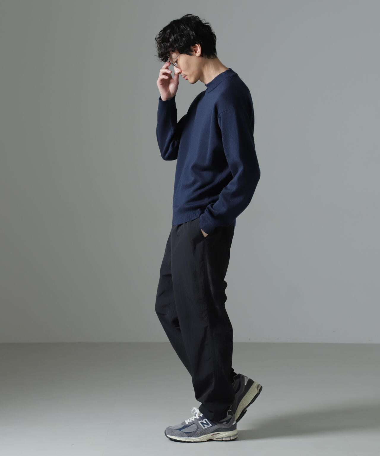 タスマニアミックス ミラノリブリラックスモックネックニット