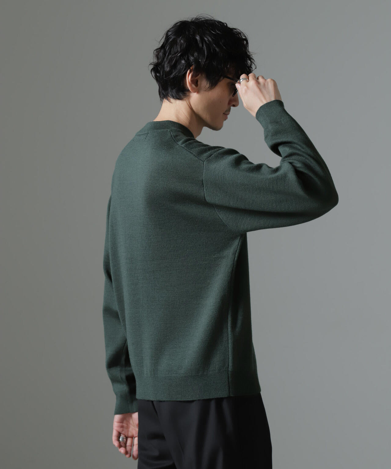 タスマニアミックス ミラノリブリラックスモックネックニット