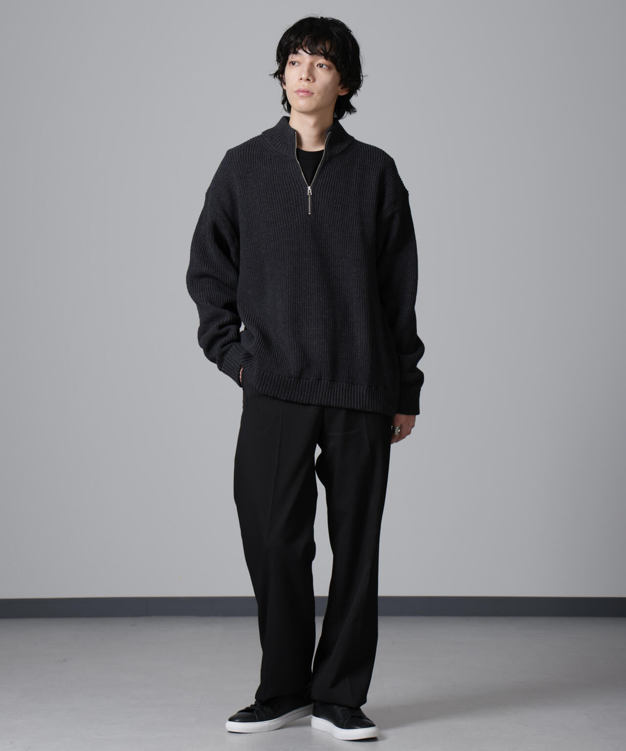 畔ニットハーフZIPプルオーバー | NANO universe（ナノ・ユニバース