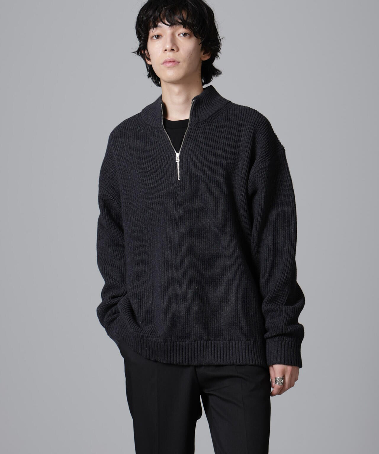 畔ニットハーフZIPプルオーバー | NANO universe（ナノ・ユニバース
