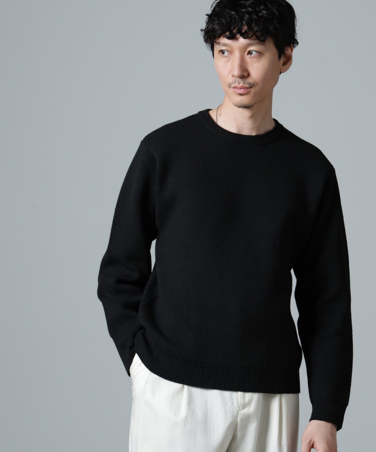 PBTストレッチクルーネックニット | NANO universe（ナノ・ユニバース