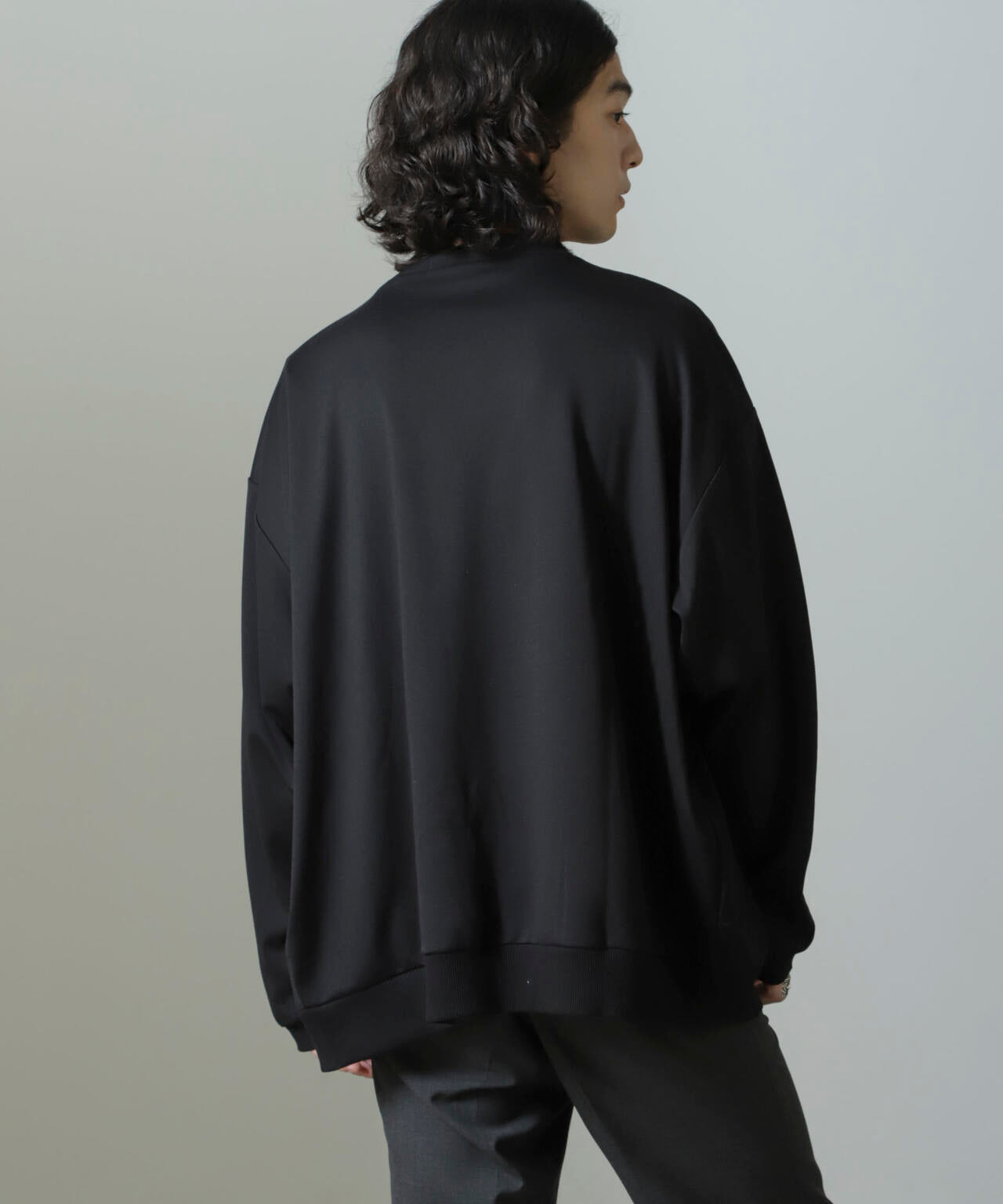 WEB限定/ダブルジャージービッグシルエットカーディガン