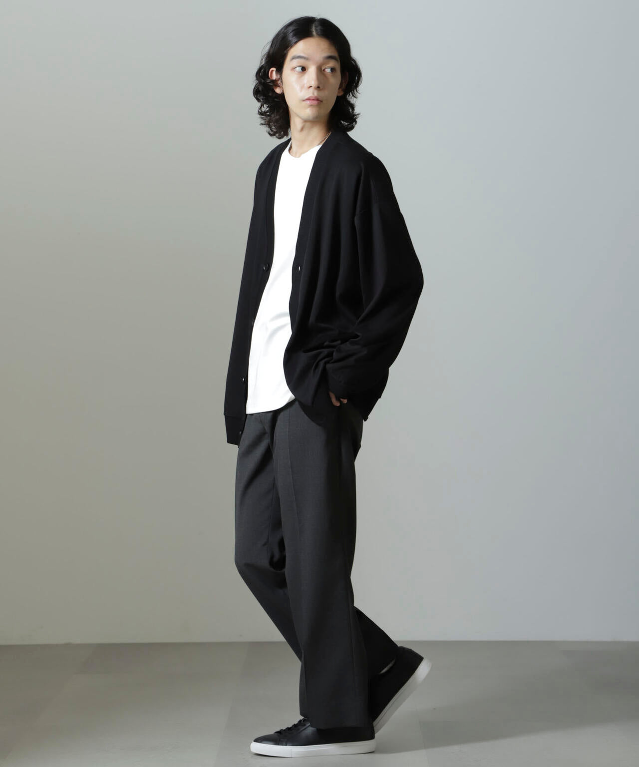 WEB限定/ダブルジャージービッグシルエットカーディガン