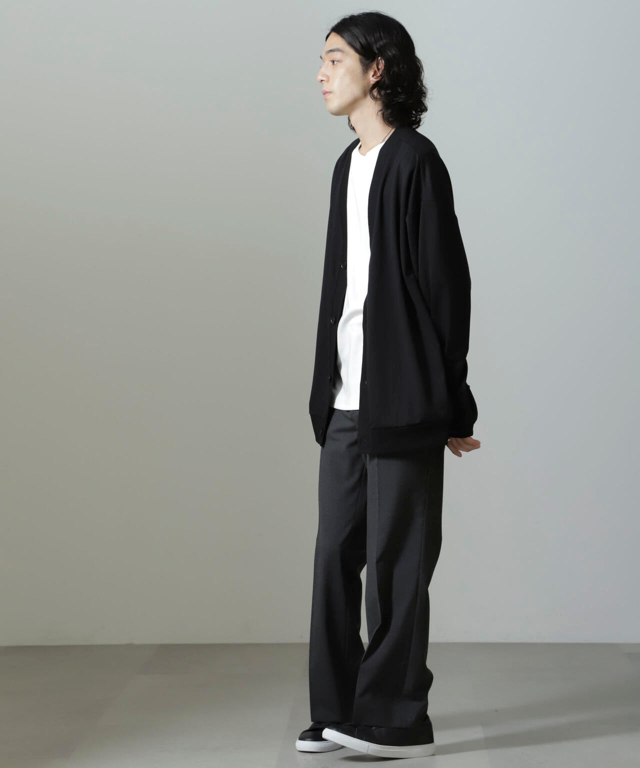 WEB限定/ダブルジャージービッグシルエットカーディガン