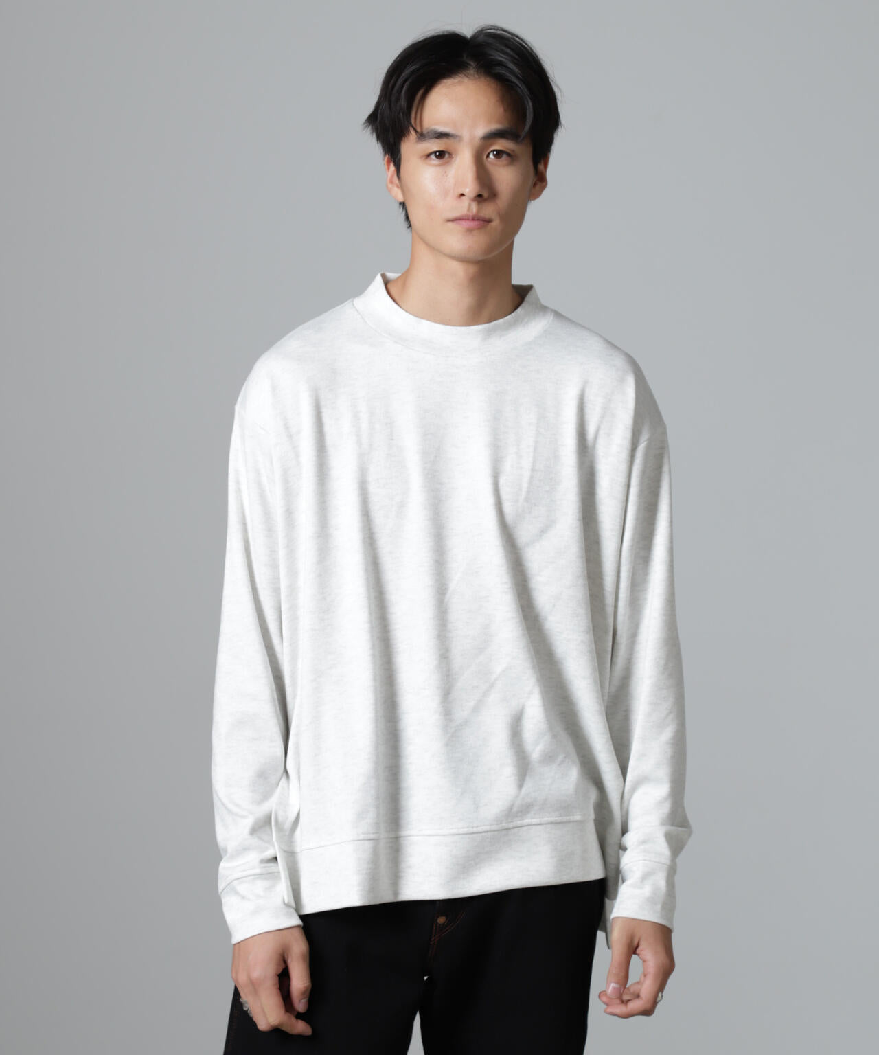 【ホワイト】UV ストレッチ 長袖 モックネック プルオーバー (MENS) WEB限定/ストレッチテレコモックネックプルオーバー 長袖 | NANO