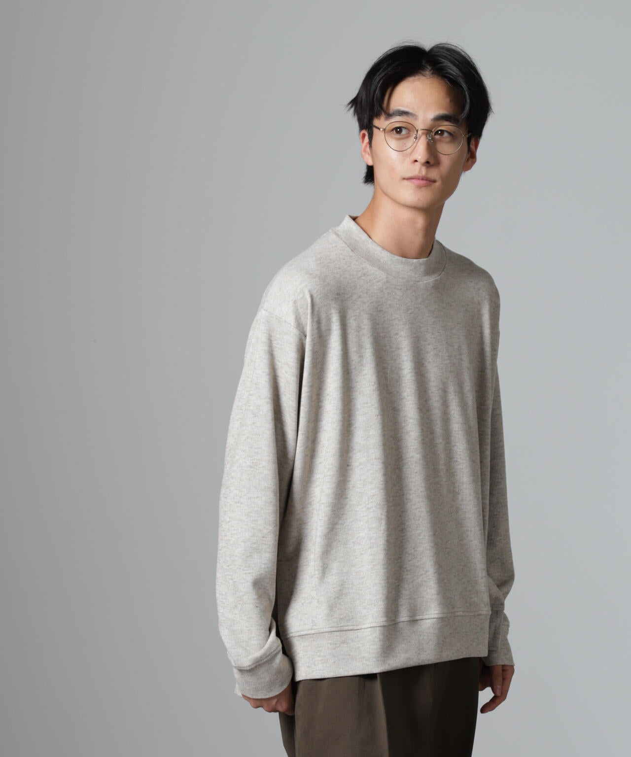 WEB限定/ストレッチテレコモックネックプルオーバー 長袖 | NANO