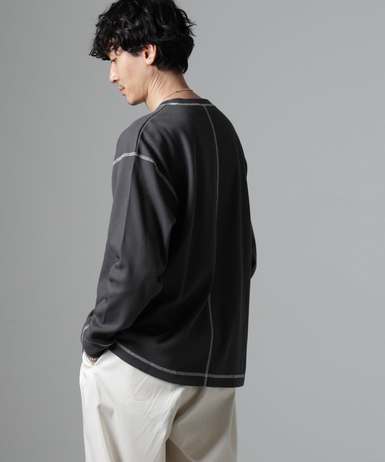 ステッチワッフルＴシャツ 長袖