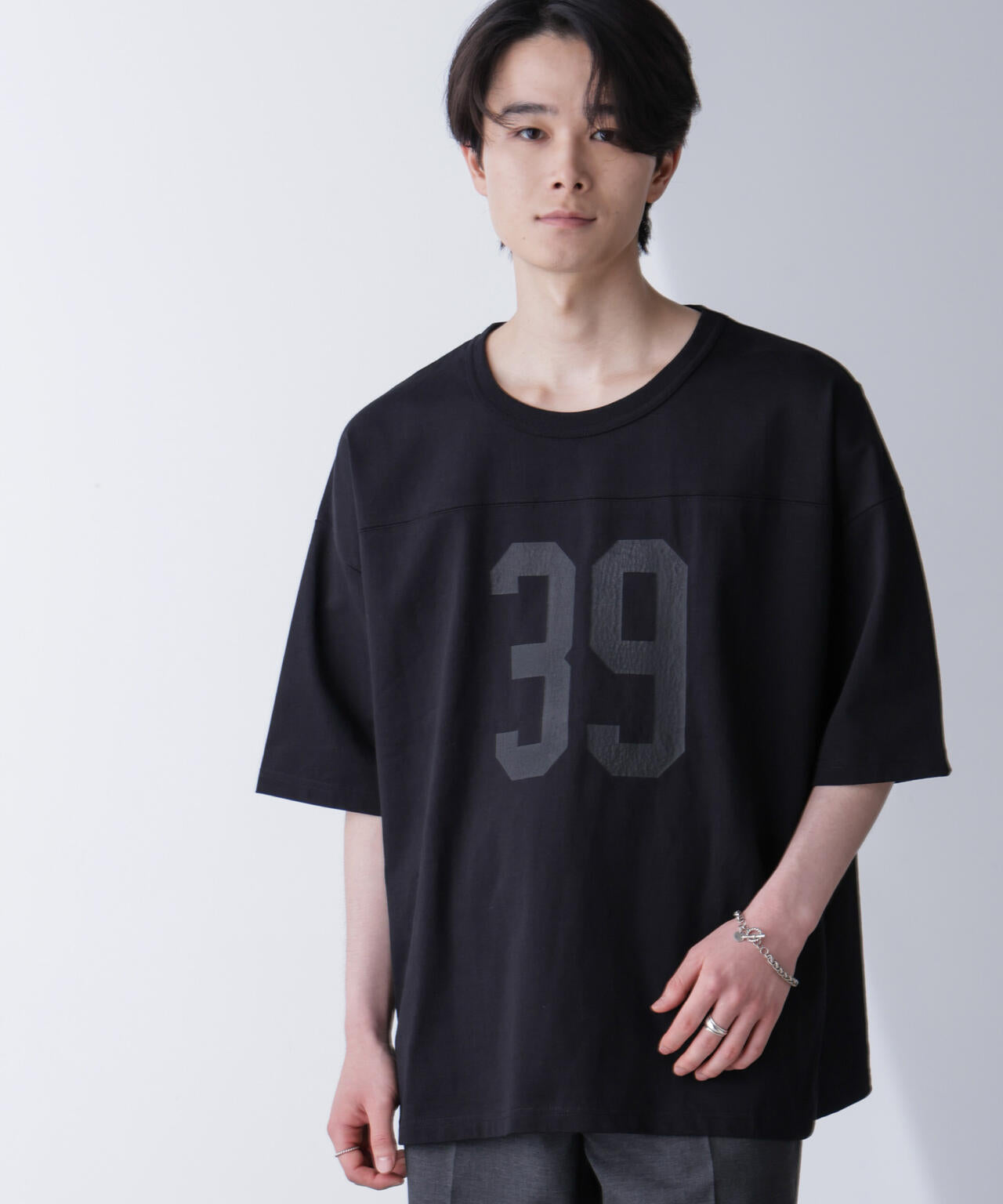 シャドープリントフットボールTシャツ 半袖 | NANO universe（ナノ