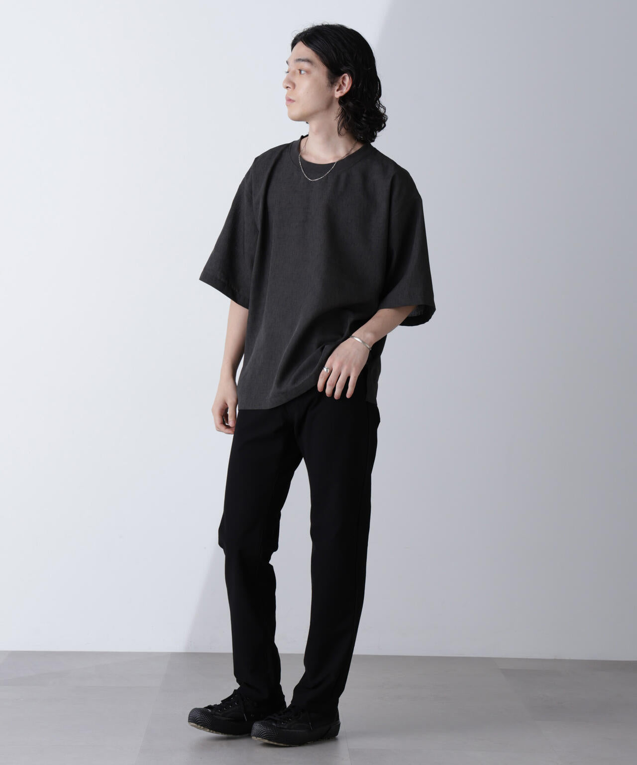 テックリネン布帛Tシャツ 半袖(セットアップ可) | NANO universe（ナノ