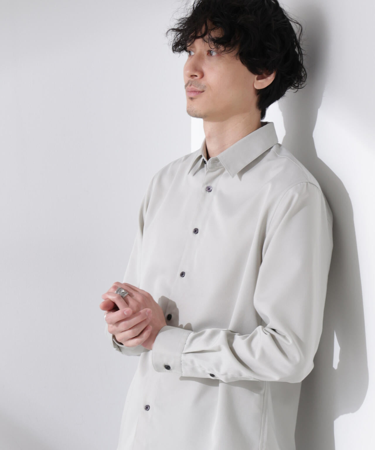 Lサイズ GLAY TERU プロデュースGENTENユニフォーム長袖ホワイト GLAY TERU プロデュースGENTENユニフォーム長袖ホワイト(ブラウン)