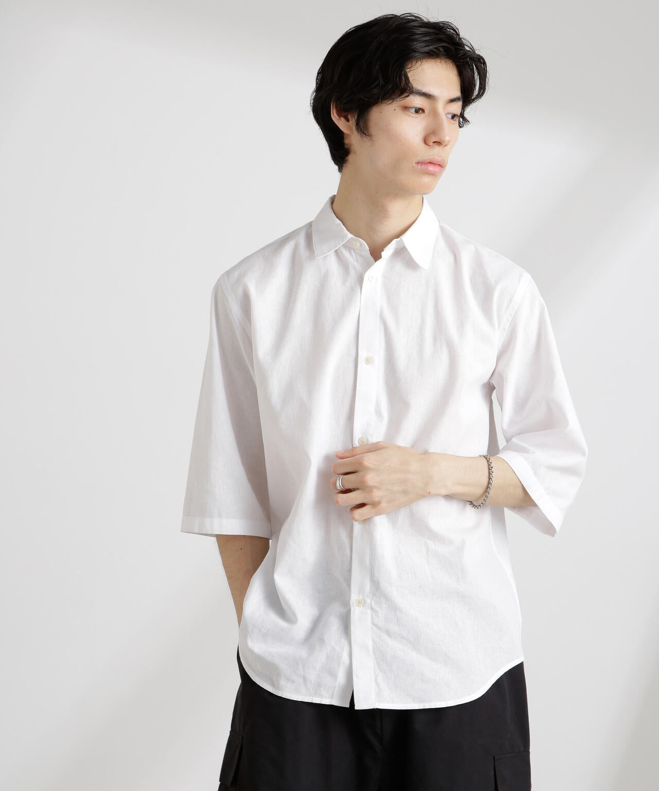 クールマックスリネンレギュラーカラー7分袖 | NANO universe（ナノ