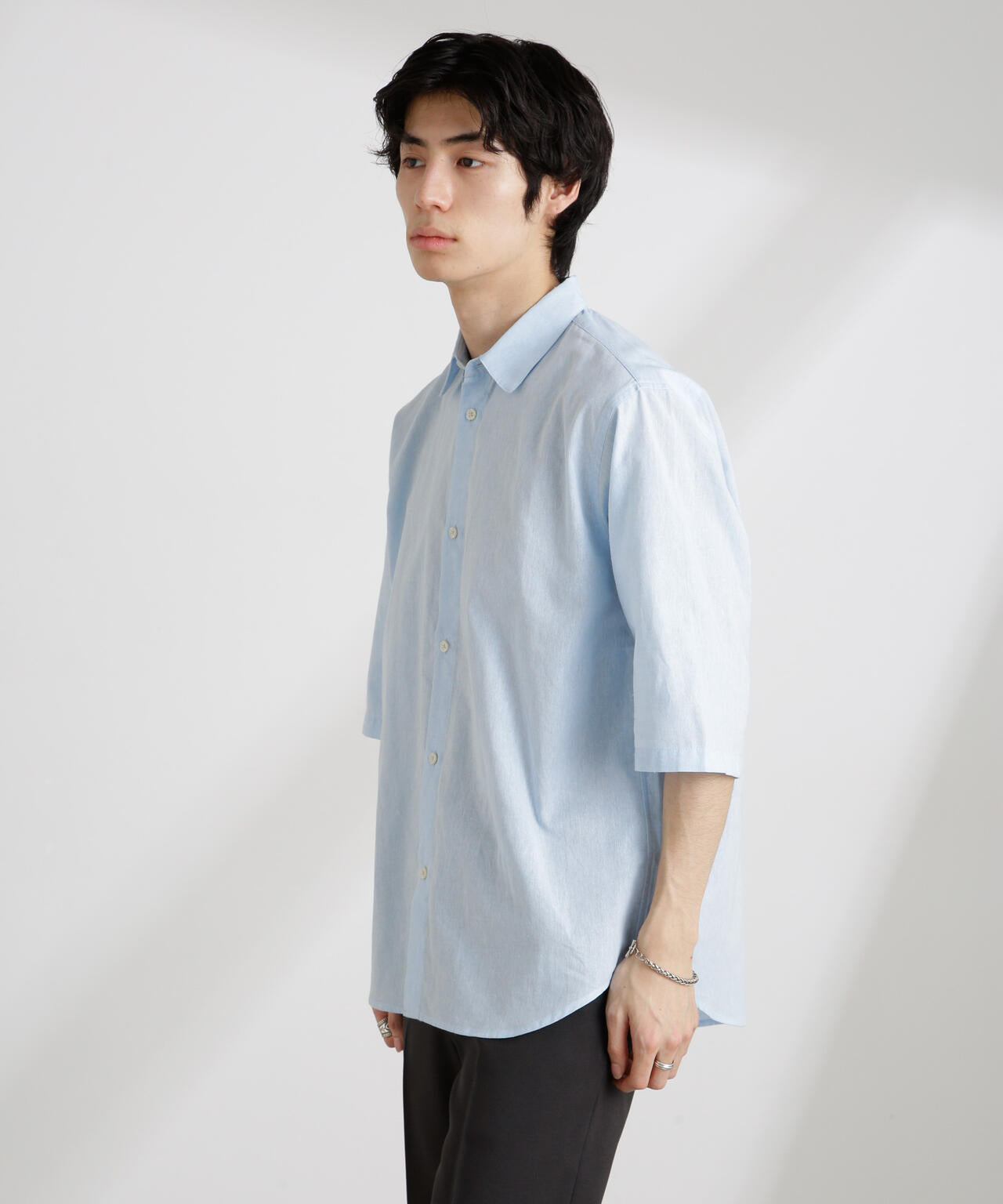 クールマックスリネンレギュラーカラー7分袖 | NANO universe（ナノ