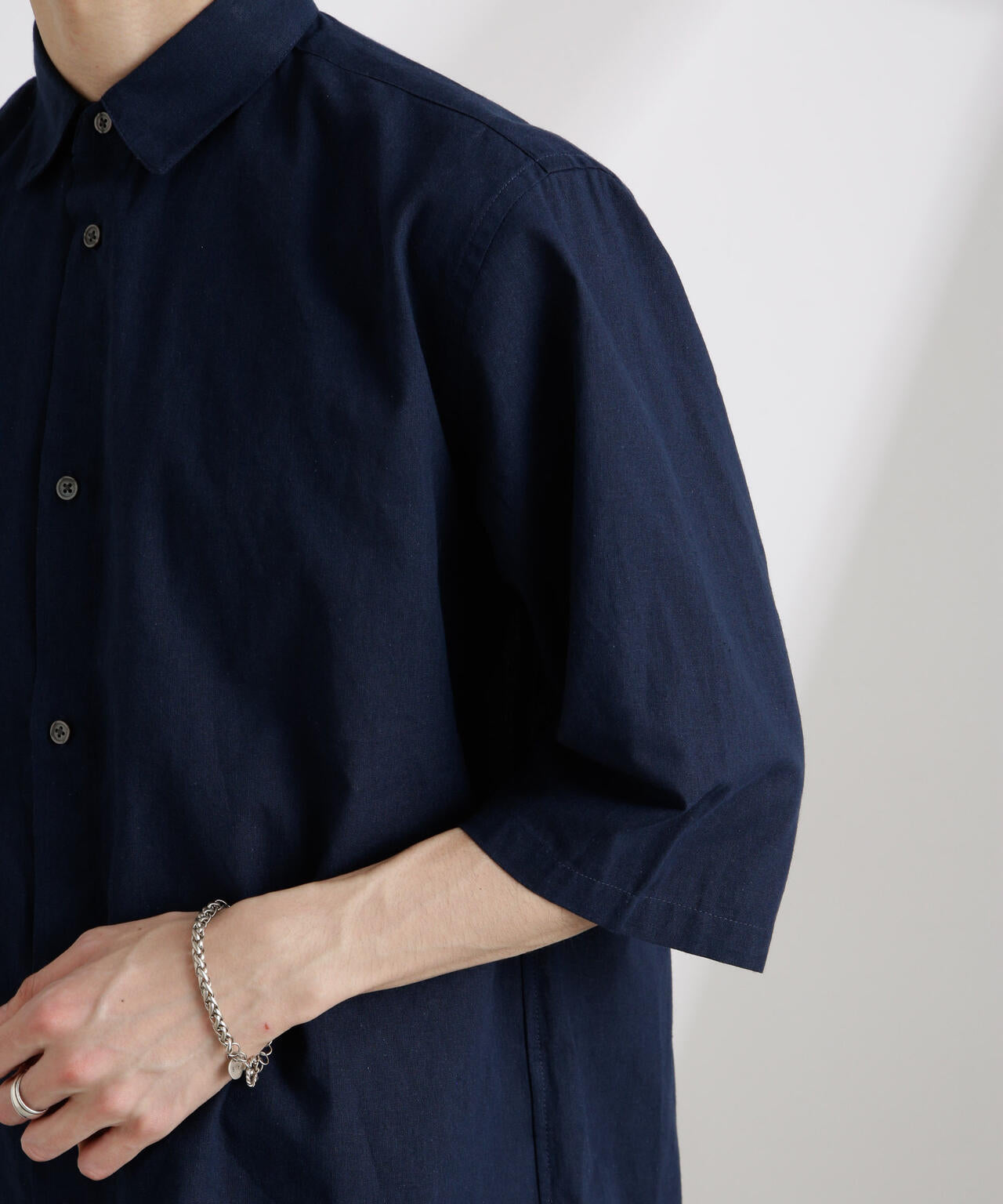 クールマックスリネンレギュラーカラー7分袖 | NANO universe（ナノ