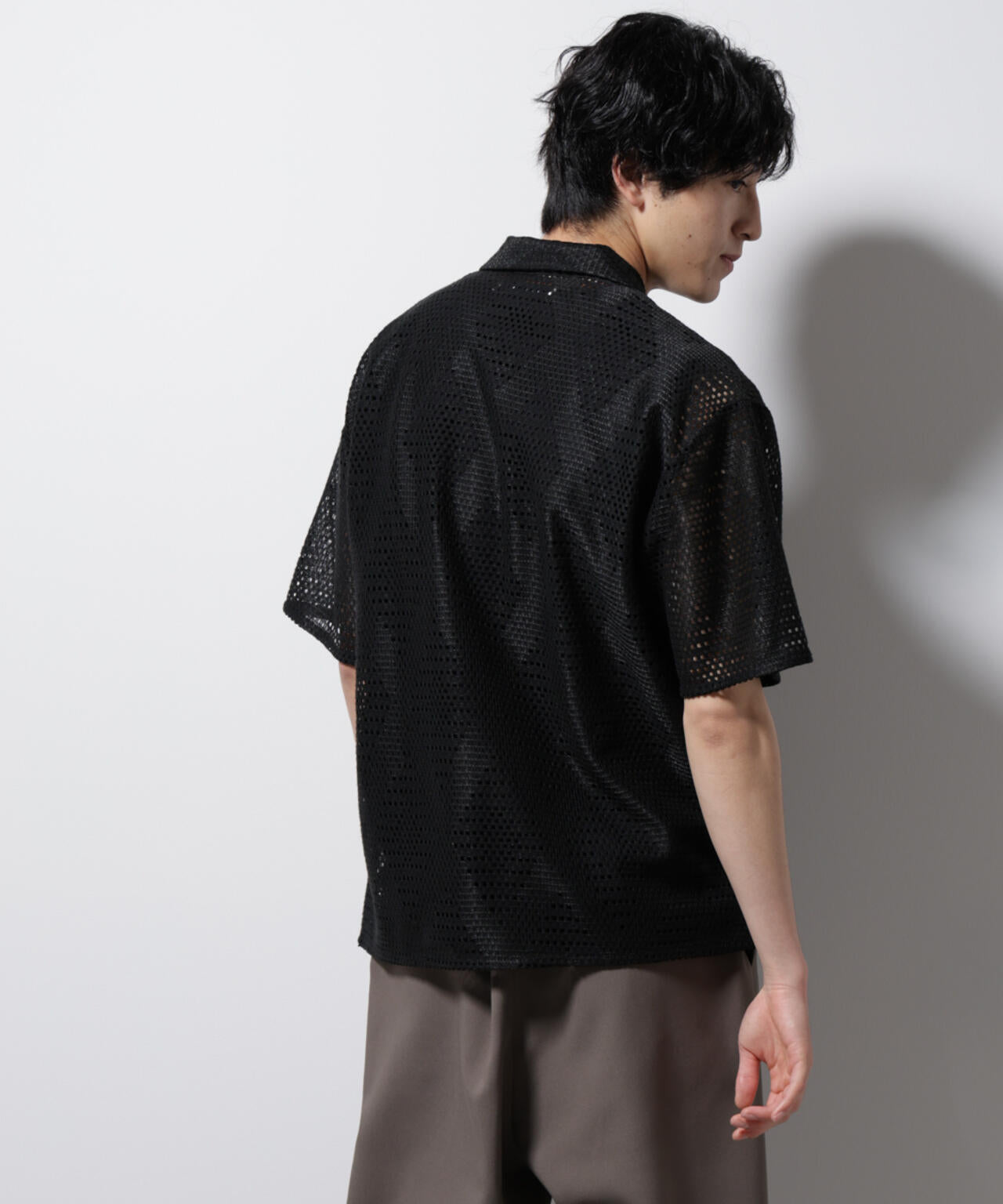 くな ダイヤレース オープンカラーシャツ | NANO universe（ナノ