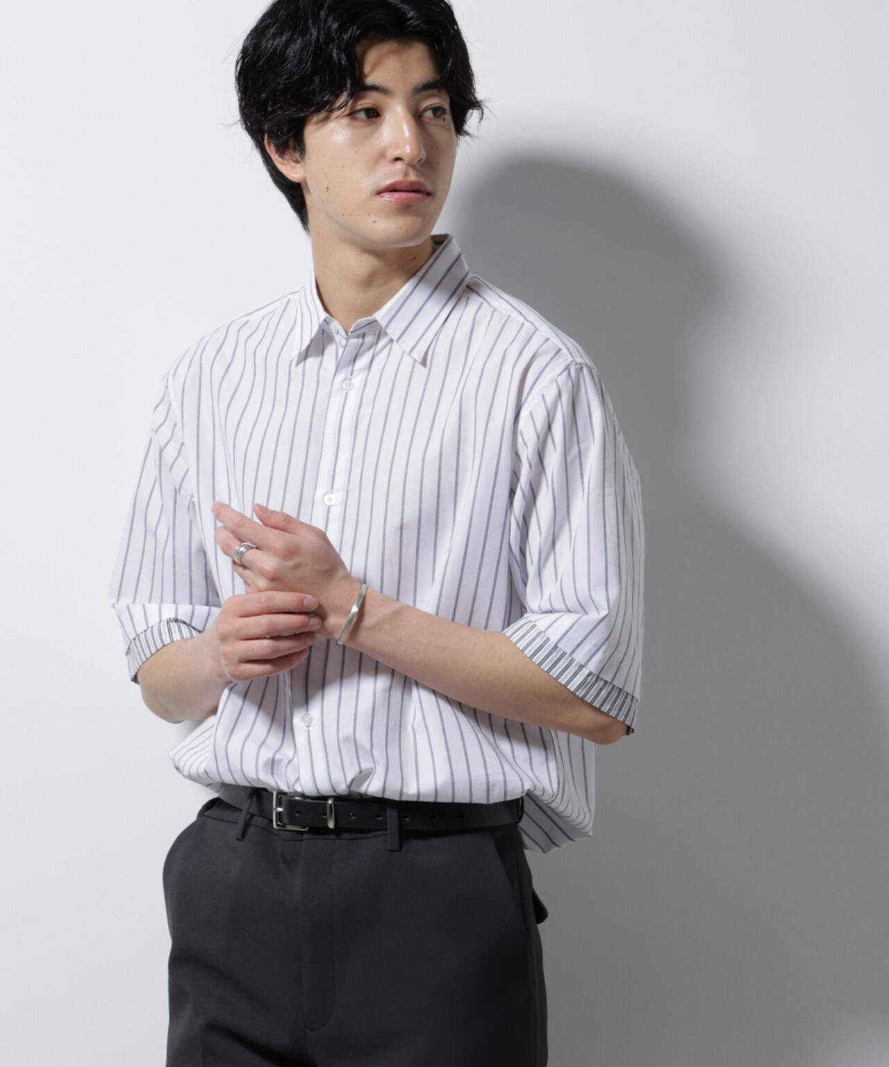 レザレクション　ストライプ 半袖シャツ 1200025S1804_m1_a010.jpg