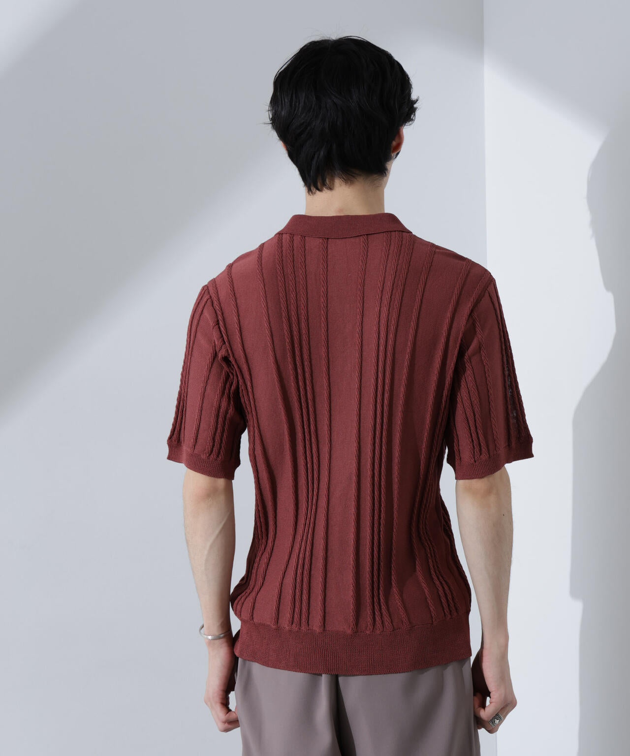新品 crepuscule ナノユニバース別注 ニットポロ 半袖 赤 サイズ2 新品 crepuscule ナノユニバース別注 ニットポロ 半袖 赤 サイズ2 NANO