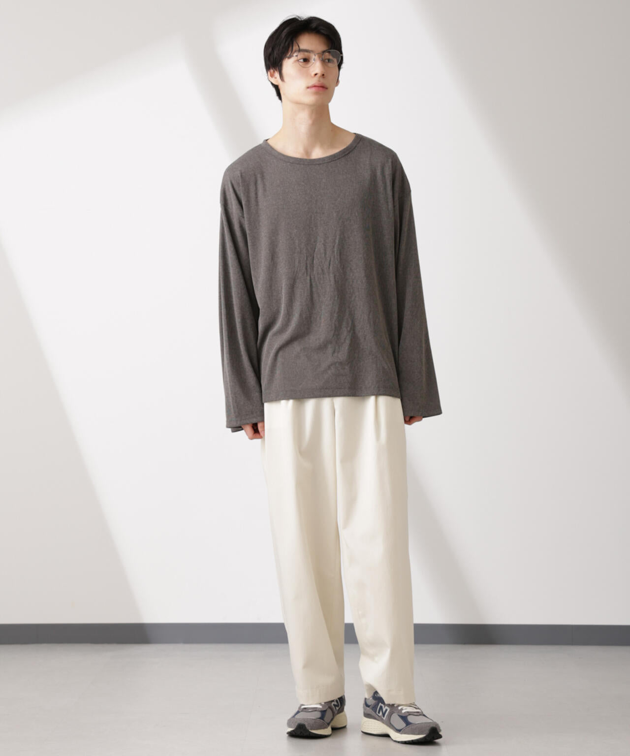 WEB限定/セミシアークルーネックプルオーバー 長袖