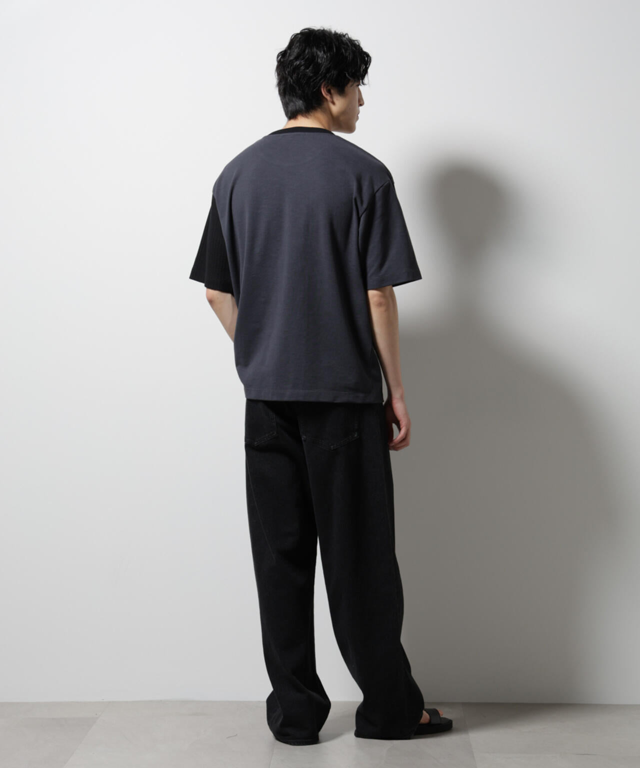 サイズ：M the 5525 ゴーゴーニーゴー ×nano universe 半袖Tシャツ ロゴプリント  ネイビー系 [240101439911] ゴルフウェア メンズ ストスト リンクスカノコ コンビTシャツ 半袖 | NANO universe（ナノ