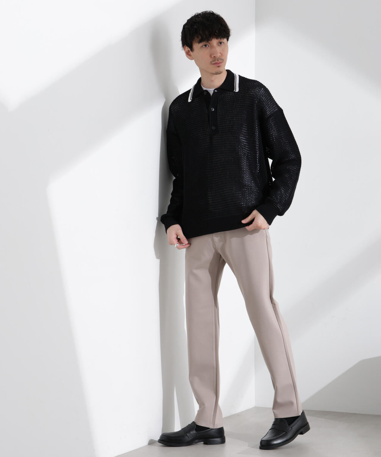 nano universe 微起毛ワイドテーパード パンツ universe（ナノ・ユニバース） NANO ワイドテーパードパンツ 別注 パンツ