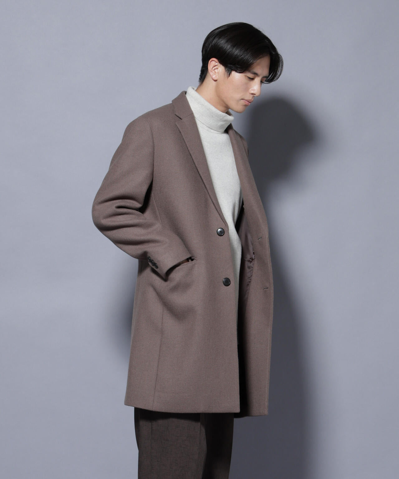 ウール/Nメルトンチェスターコート