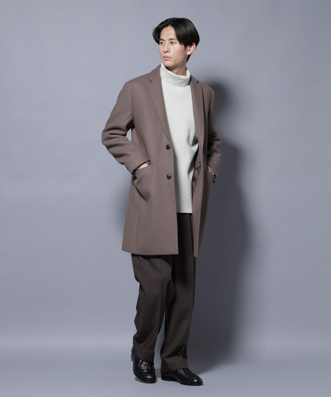 ウール/Nメルトンチェスターコート