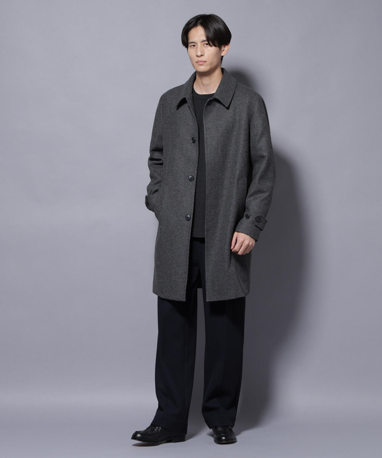 ウール/Nメルトンステンカラーコート | NANO universe（ナノ