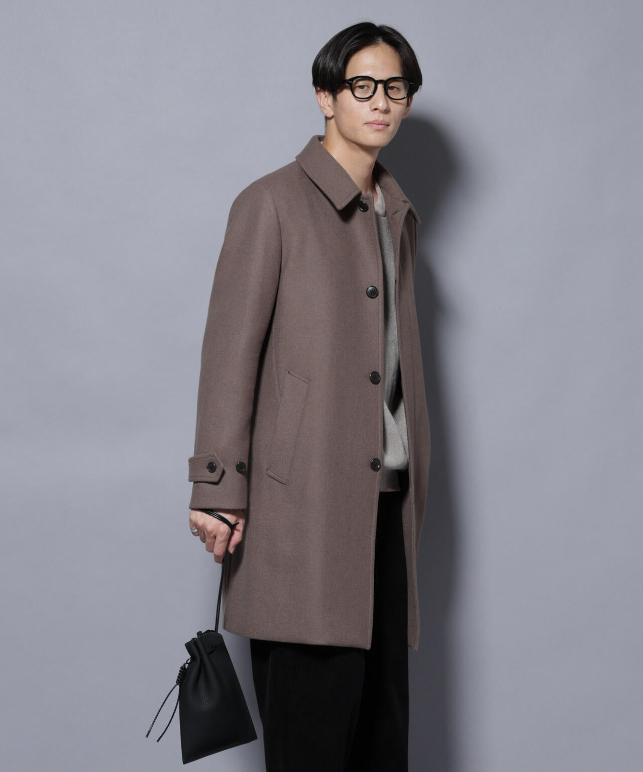 ウール/Nメルトンステンカラーコート | NANO universe（ナノ