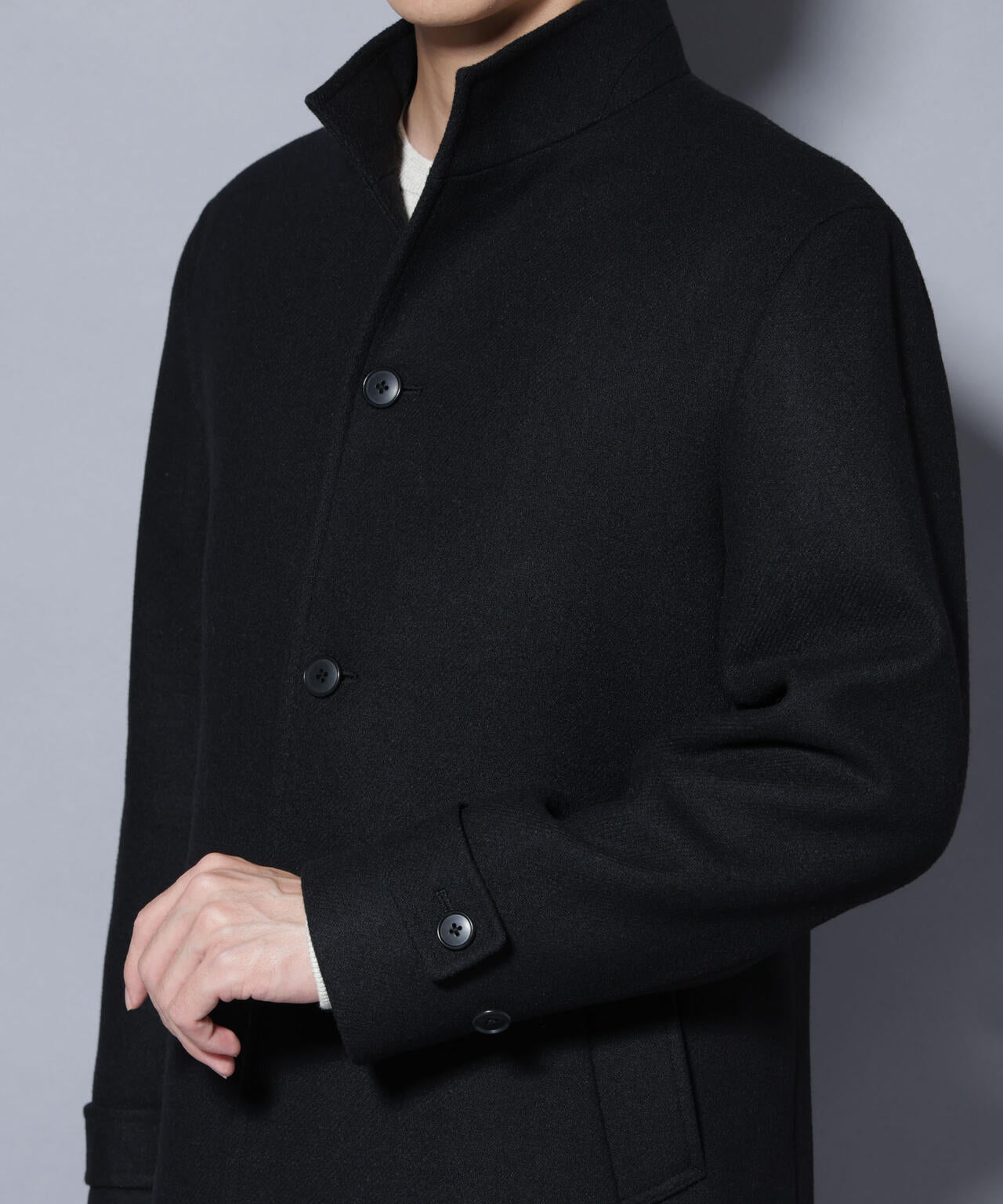 ウール/Nメルトンスタンドカラーコート | NANO universe（ナノ