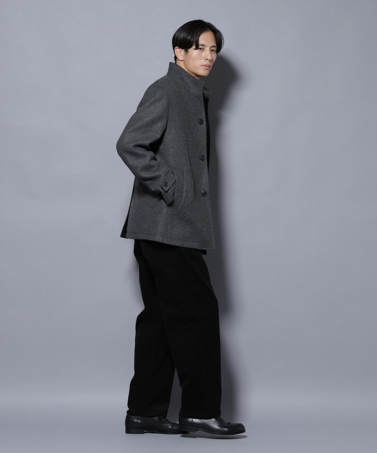 ウール/Nメルトンスタンドカラーコート | NANO universe（ナノ