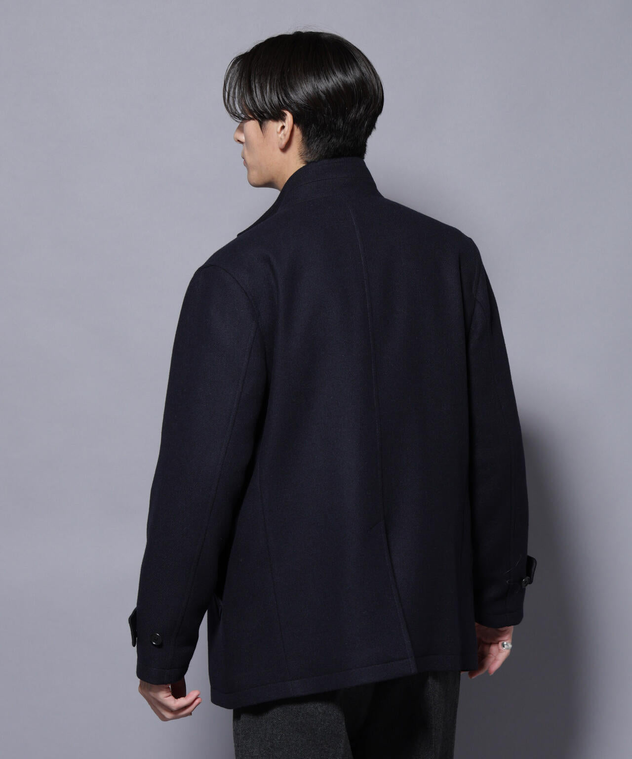 Nemeth（ネメス）スタンドカラーコート メルトンウール 厚手S 黒 Nemeth（ネメス）スタンドカラーコート メルトンウール 厚手S 黒