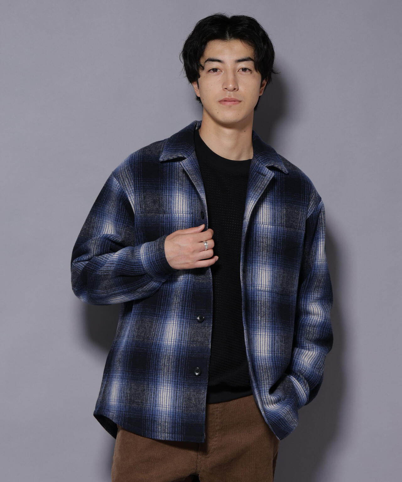 テックメルトンチェックシャツブルゾン | NANO universe（ナノ