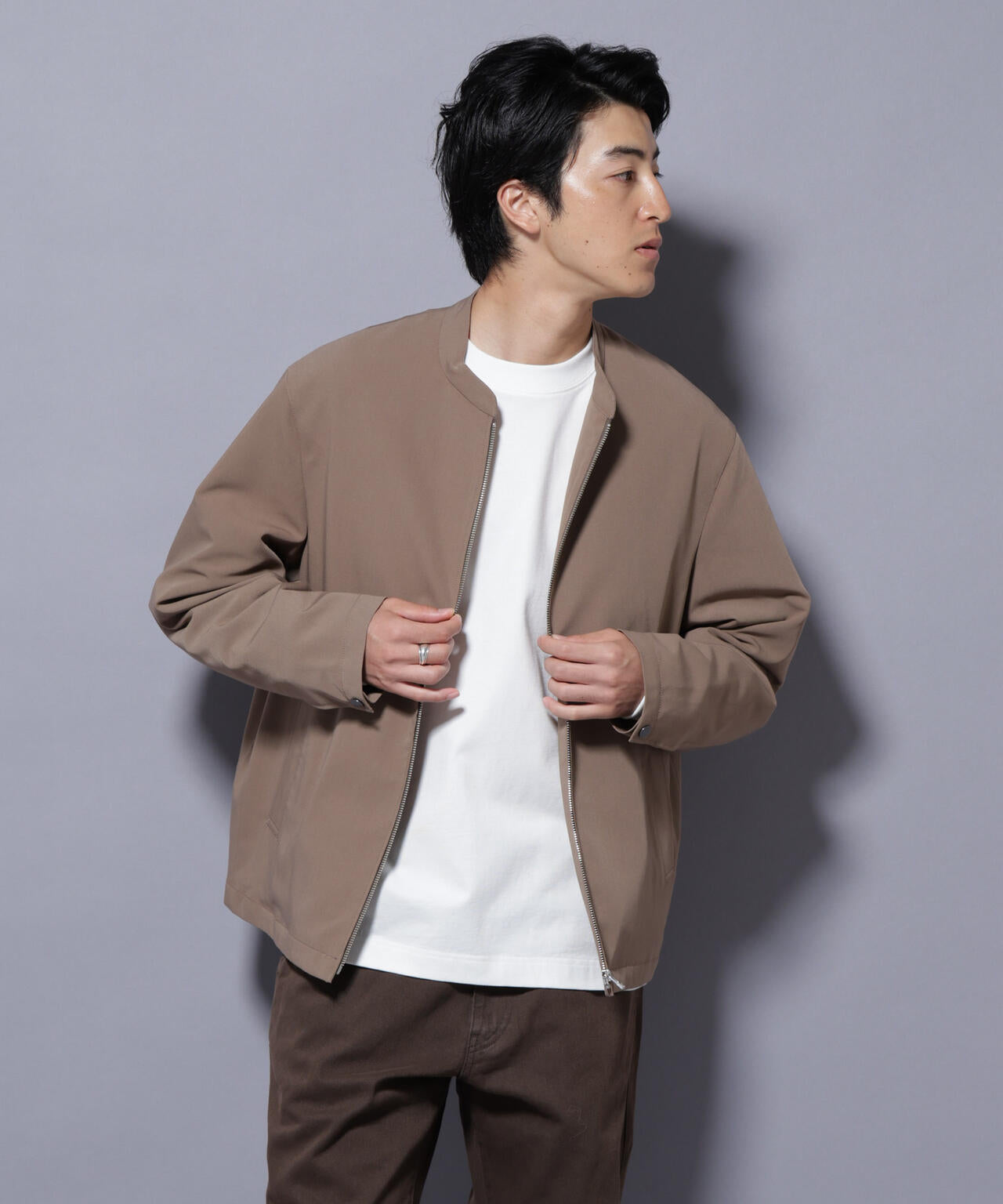 Y*i様 ナノユニバース　シングルライダースジャケット フェイクレザーシングル ブラックレザージャケット ナノユニバース ジャケット・アウター