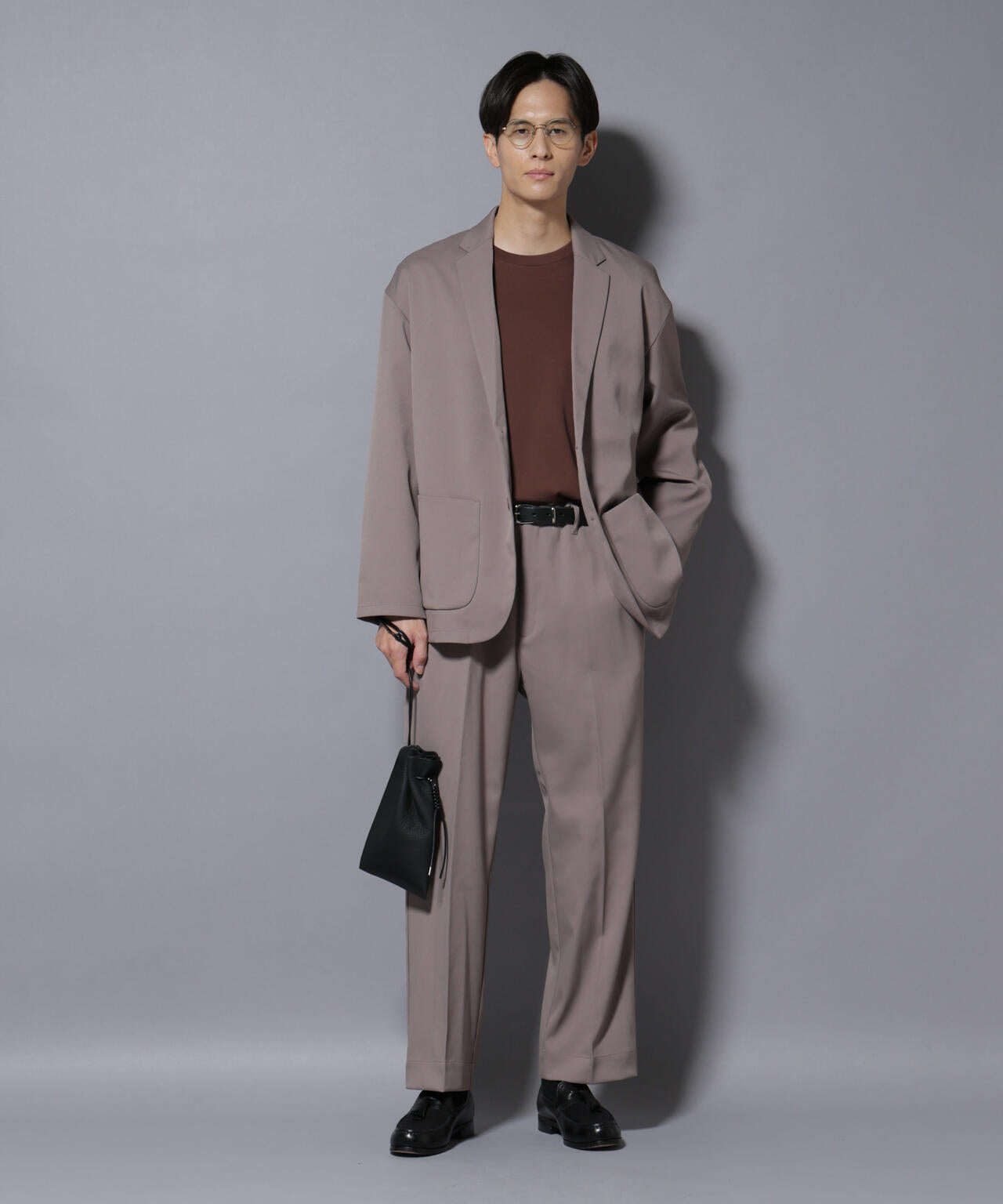 ◎極美品 ナノユニバース ジャージー 総柄セットアップ 千鳥 M 伸縮性1 Damerino｣ RE;NAPES(R) ツイル ストレッチ セットアップ