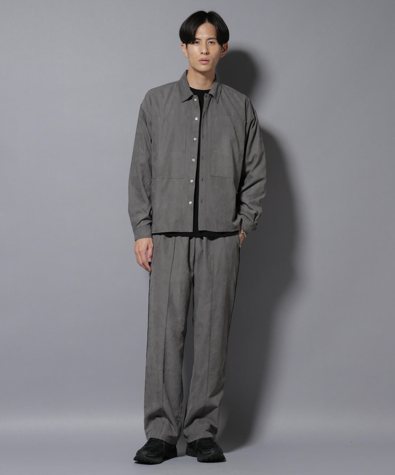 NORMANBROS別注ワイドポケット ピーチ起毛シャツ(セットアップ可)